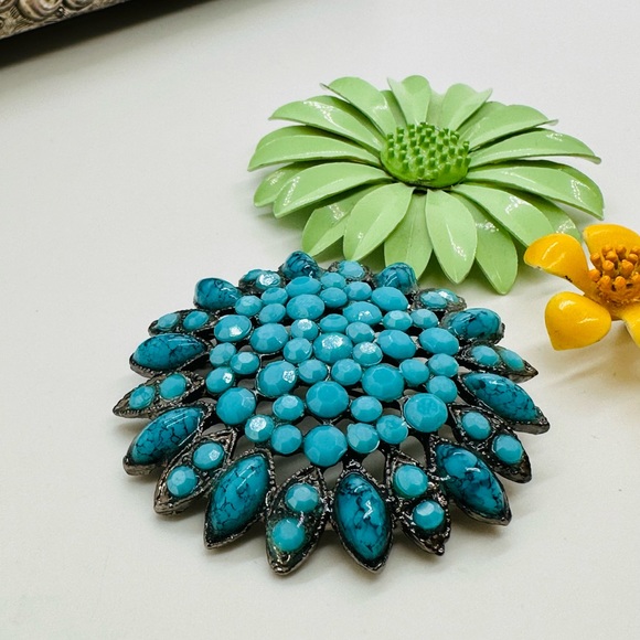 Vintage Mod Flower Power Brooch Lot - Picture 7 of 8